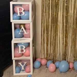 Baby shower clear boxes